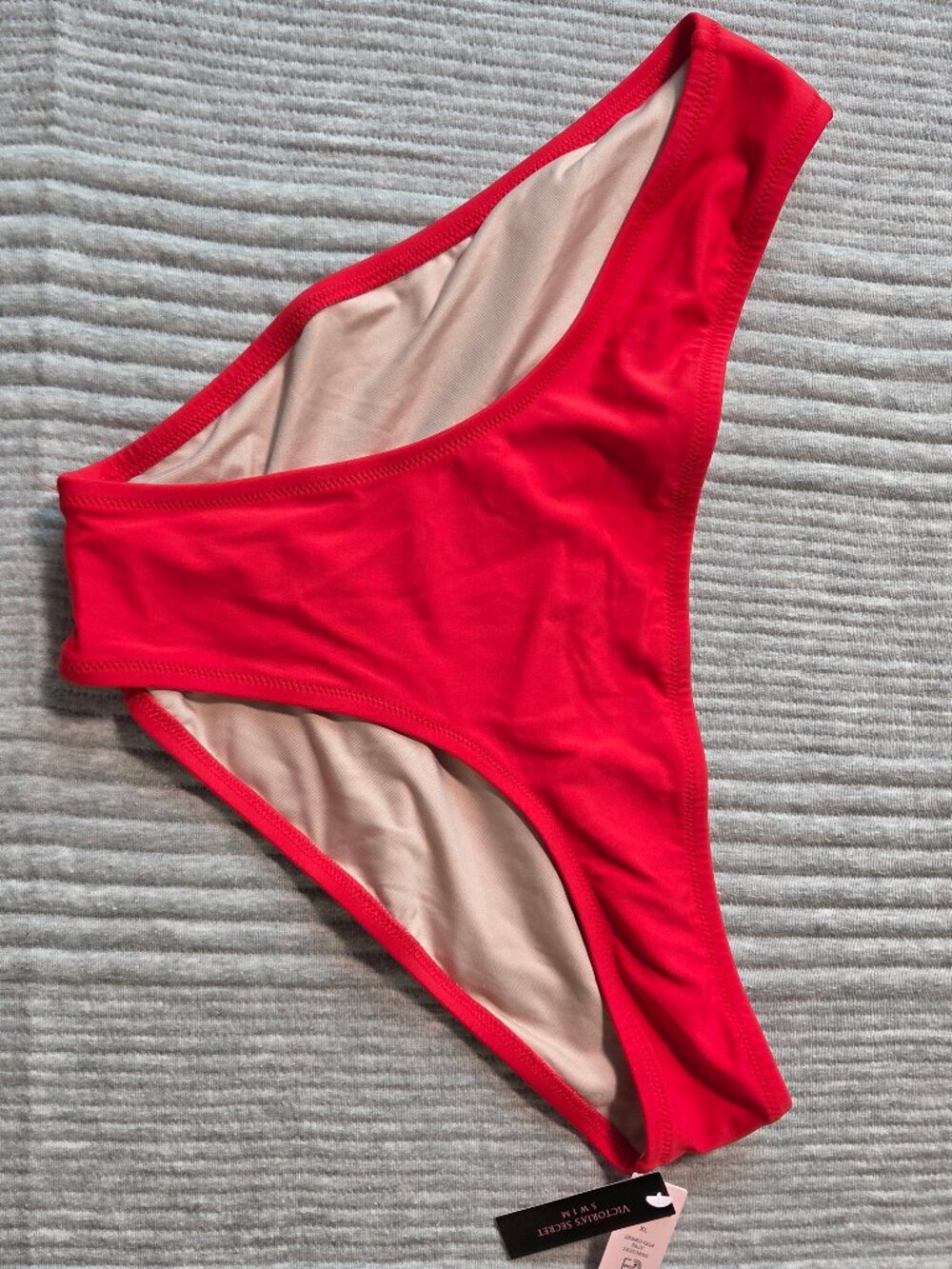 NWT Victoria's Secret Swim Bikini Bottom XL Bright Red Ruched Back Cheeky